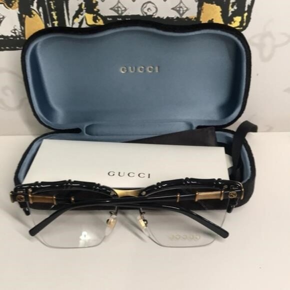 New Authentic Gucci Black and Brown Eyeglasses GG0660o 001 - Picture 12 of 12